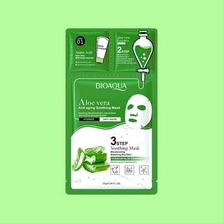 Bioaqua - 3 Steps Aloe Vera Anti Aging Soothing Facial Mask #Mask - 1Pc
