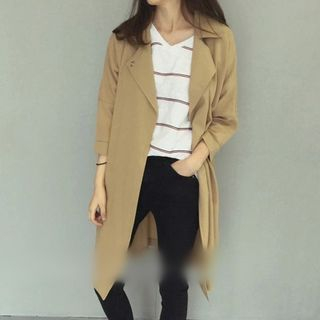 QZ Lady Elbow-Sleeve Oversized Coat