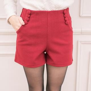 Tokyo Fashion Button-Detail High-Waist Shorts
