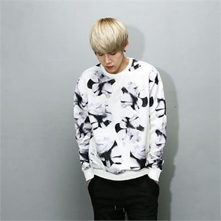 THE COVER Long-Sleeve Flower Printing T-Shirt