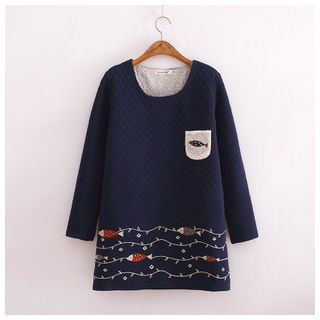 Waypoints Quilted Fish Patterned Pullover