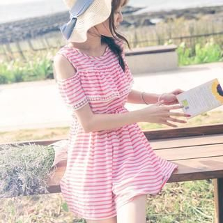 Tokyo Fashion Striped Short-Sleeve Dress