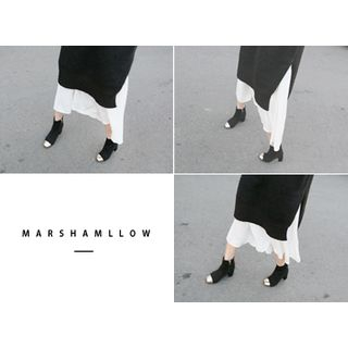 MARSHMALLOW Long-Sleeve Maxi Shift Dress