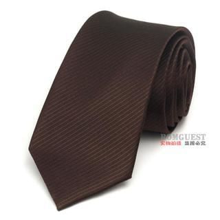 Romguest Striped Neck Tie Brown - One Size