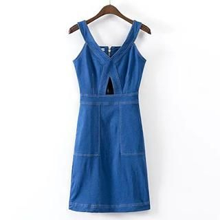 Neeya Sleeveless V-neck Denim Dress