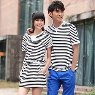 Igsoo Print Couple Short-Sleeve T-Shirt / T-Shirt Dress