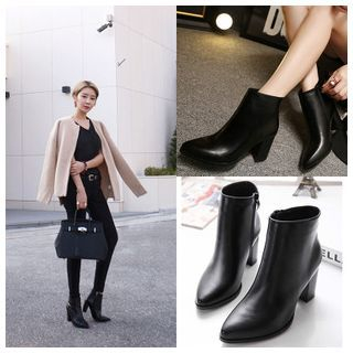 Anran Chunky Heel Ankle Boots