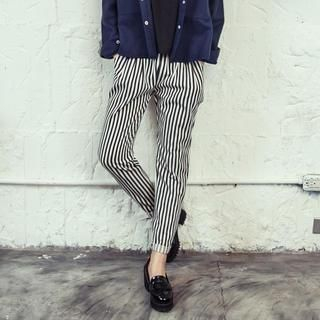 Tokyo Fashion Elastic-Waist Striped Pants