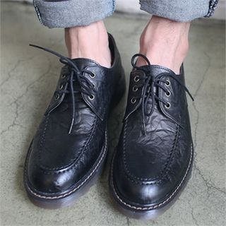 MITOSHOP Faux Leather Lace-Up Loafers