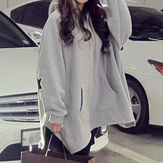 Dream Girl Embroidered Batwing Fleece-lined Hooded Jacket