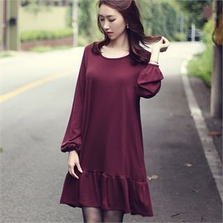 Romantic Factory Puff-Sleeve A-Line Dress
