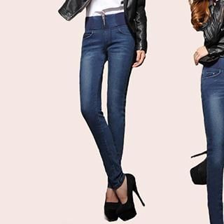 Denim Dash Elastic-waist Skinny Jeans