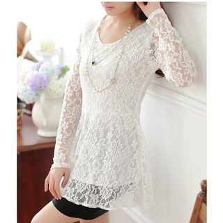 Cool Pose Long-Sleeve Lace Top