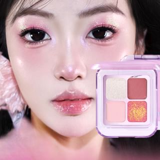 Gella's - 4 Colors Chameleon Eyeshadow Palette - Heartbeat Signal #M02 Heartbeat Signal - 5.8G