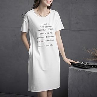 Romantica Short-Sleeve Lettering Dress