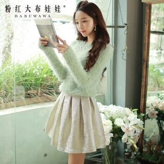 Dabuwawa Long-Sleeve Furry-Knit Top