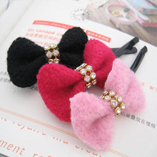 Fit-to-Kill Diamond bow hair pin -red series One Size