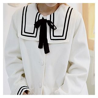 Sechuna Sailor-Collar Tie-Front Coat
