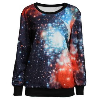 Omifa Galaxy Print Pullover As Figure Shown - One Size