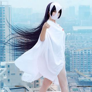 Ghost Cos Wigs Shimoneta: A Boring World Where the Concept of Dirty Jokes Does Not Exist Ayame Kajou Cosplay Costume Set