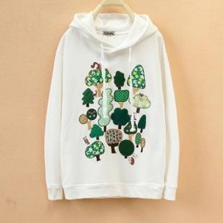 Cute Colors Appliqu  Hooded Sweatshirt