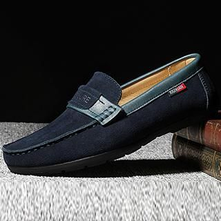 Preppy Boys Genuine-Leather Paneled Loafers