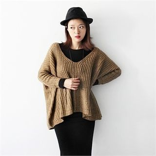 Beccgirl V-Neck Drop-Shoulder Sweater