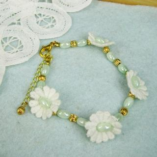 MyLittleThing Vintage Classic Lace Flower Bracelet(Green)