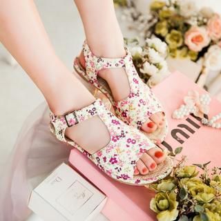 Pretty in Boots Floral Sandals