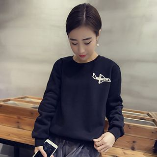 Phyllis Airplane Embroidered Pullover