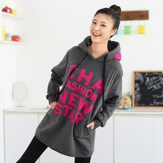 59 Seconds Lettering Hooded Oversized Pullover