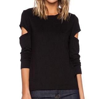 Obel Long-Sleeve Perforated Top