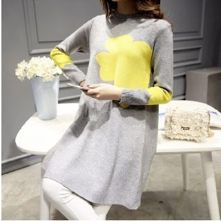 Romantica Long-Sleeve Printed Knit Dress