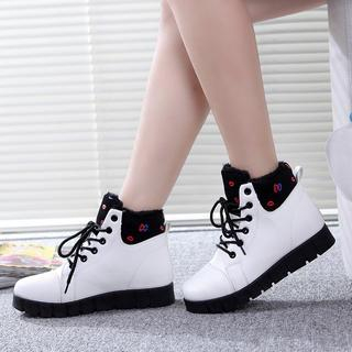 Solejoy Fleece-Lined Lace-Up Ankle Boots
