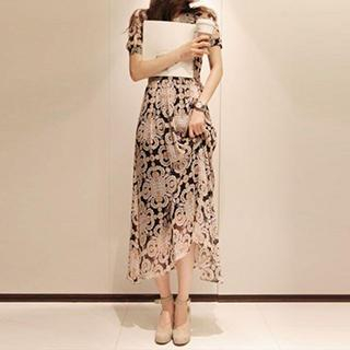 Dowisi Pattern Chiffon Maxi Dress