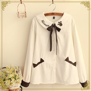 Fairyland Long-Sleeve Embroidered Blouse