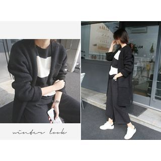 MARSHMALLOW Open-Front Long Cardigan