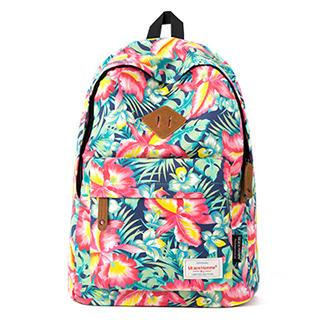Mr.ace Homme Canvas Floral Backpack