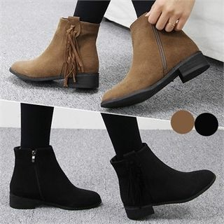 Reneve Fringed Faux-Suede Ankle Boots