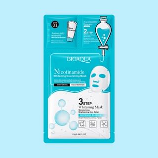 Bioaqua - 3 Steps Nicotinamide Whitening Facial Mask #Mask- 1 Pc
