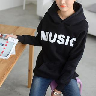 59 Seconds Lettering Oversized Hooded Pullover