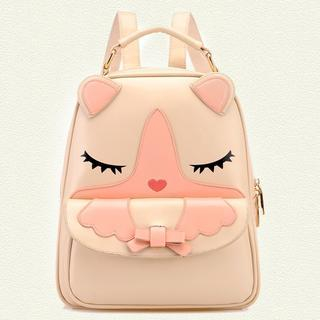 BeiBaoBao Faux Leather Cat Face Backpack