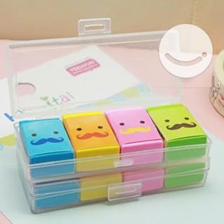 Tivi Boutique Mustache Print Eraser Set