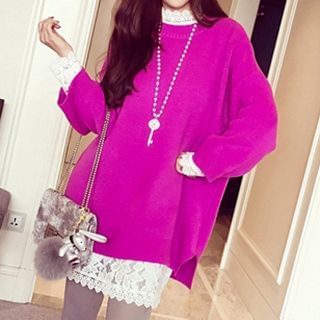 Hazie Side-Slit Long Sweater