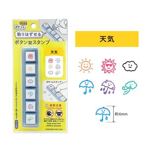 Kodomonokao Potitto6 Push Button Stamp Set (Weather) One Size