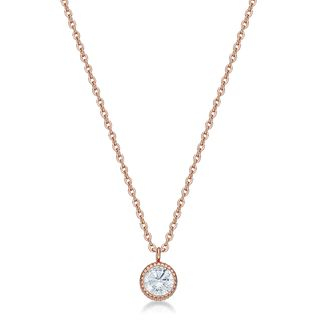 Kenny & co. 14K Rose Gold Plated Steel Necklace with Crystal Pendant Gold - One Size