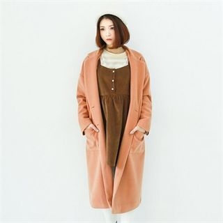 GLAM12 Double-Breasted Wool Blend Coat
