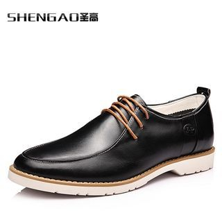 SHEN GAO Genuine-Leather Lace-Up Oxfords