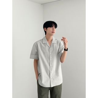 Notch-Collar Plaid Shirt