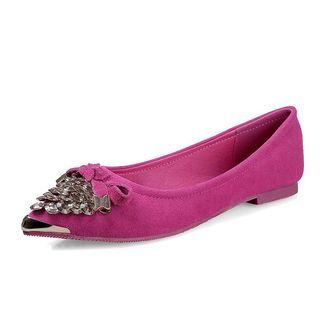 UIBO Rhinestone Pointy Flats